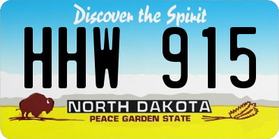 ND license plate HHW915