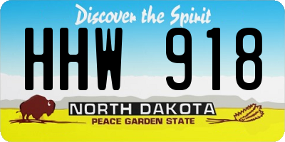 ND license plate HHW918