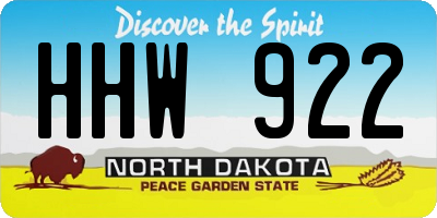 ND license plate HHW922