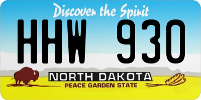 ND license plate HHW930