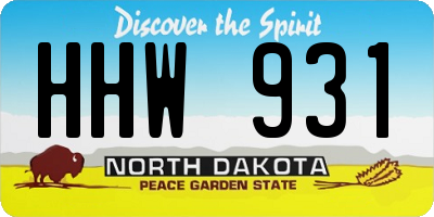 ND license plate HHW931