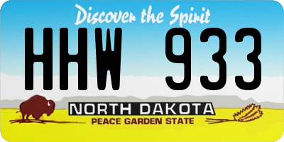 ND license plate HHW933