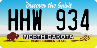 ND license plate HHW934