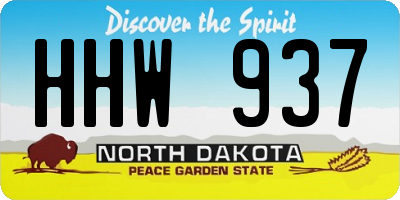 ND license plate HHW937