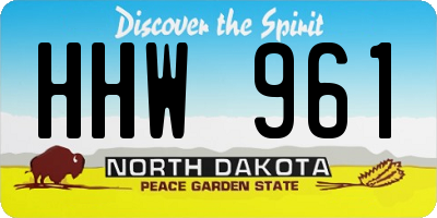 ND license plate HHW961