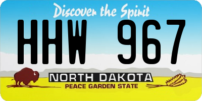 ND license plate HHW967