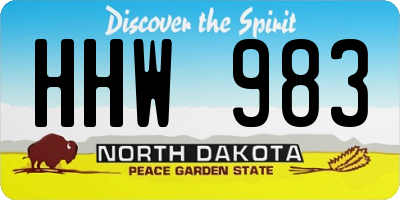 ND license plate HHW983