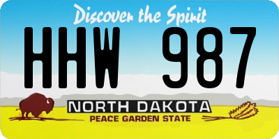 ND license plate HHW987