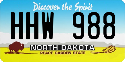 ND license plate HHW988