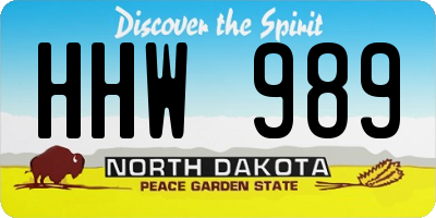 ND license plate HHW989