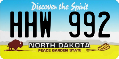 ND license plate HHW992