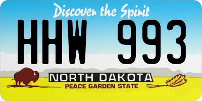 ND license plate HHW993