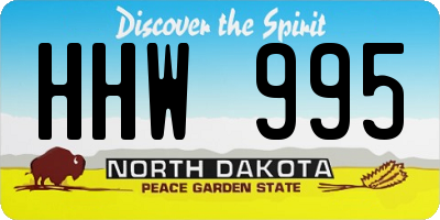 ND license plate HHW995
