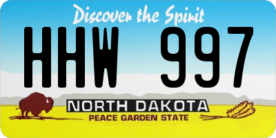 ND license plate HHW997