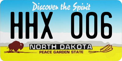 ND license plate HHX006