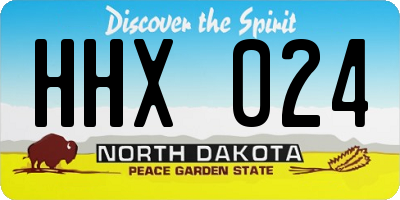 ND license plate HHX024