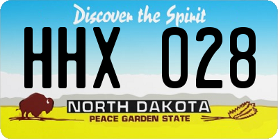 ND license plate HHX028