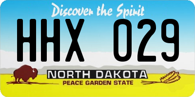 ND license plate HHX029