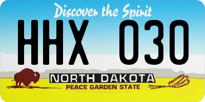 ND license plate HHX030