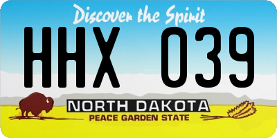 ND license plate HHX039