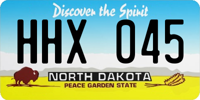 ND license plate HHX045