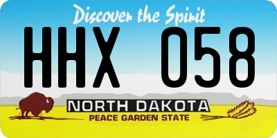 ND license plate HHX058