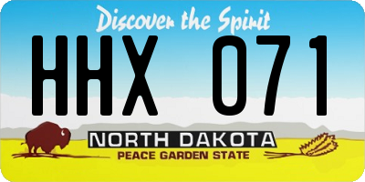 ND license plate HHX071