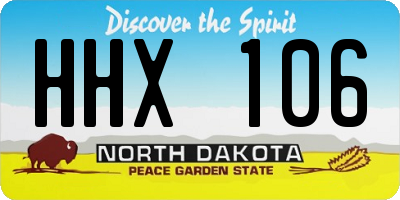 ND license plate HHX106