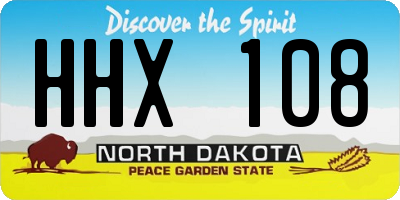 ND license plate HHX108