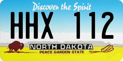 ND license plate HHX112