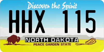ND license plate HHX115