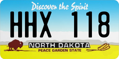 ND license plate HHX118