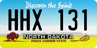 ND license plate HHX131
