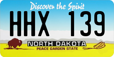 ND license plate HHX139