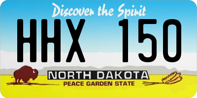 ND license plate HHX150