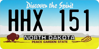 ND license plate HHX151