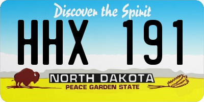 ND license plate HHX191