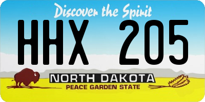 ND license plate HHX205