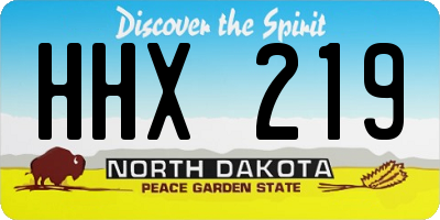 ND license plate HHX219