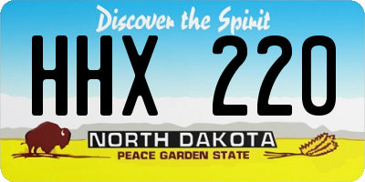 ND license plate HHX220