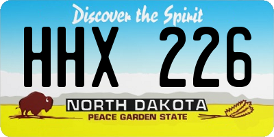ND license plate HHX226