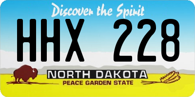 ND license plate HHX228