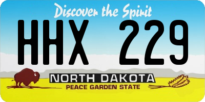 ND license plate HHX229