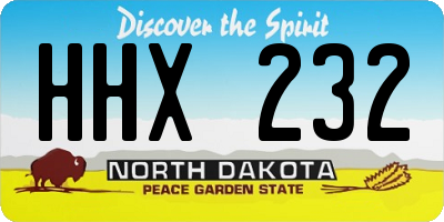 ND license plate HHX232