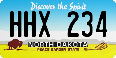 ND license plate HHX234