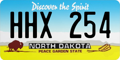 ND license plate HHX254