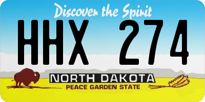 ND license plate HHX274