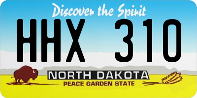 ND license plate HHX310