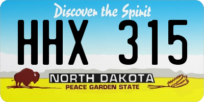 ND license plate HHX315