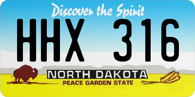 ND license plate HHX316